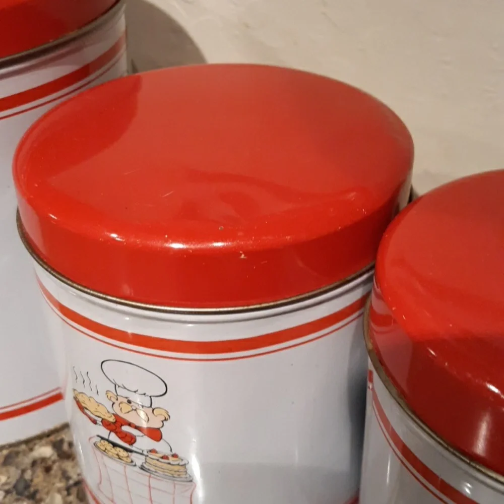Vintage Tin Nesting Canister Set Of 4 Vintage - Picture 6 of 15